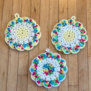 Colorful Handmade Crochet Pot Holders